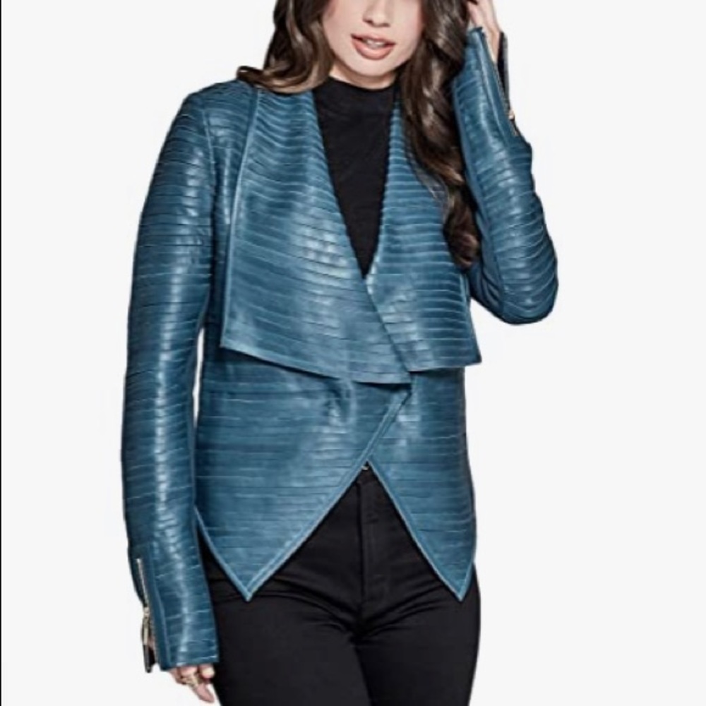 Marciano Shayna Draped Leather Jacket
